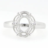 14K White Gold Semi Mount Ring Setting Oval OV 8X6mm PJC1772R-1 Syzjewelry